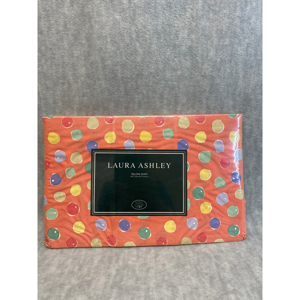 Laura‎ Ashley Vintage Dotty Poppy Bed Standard Pillow Sham 20x26 New in Package
